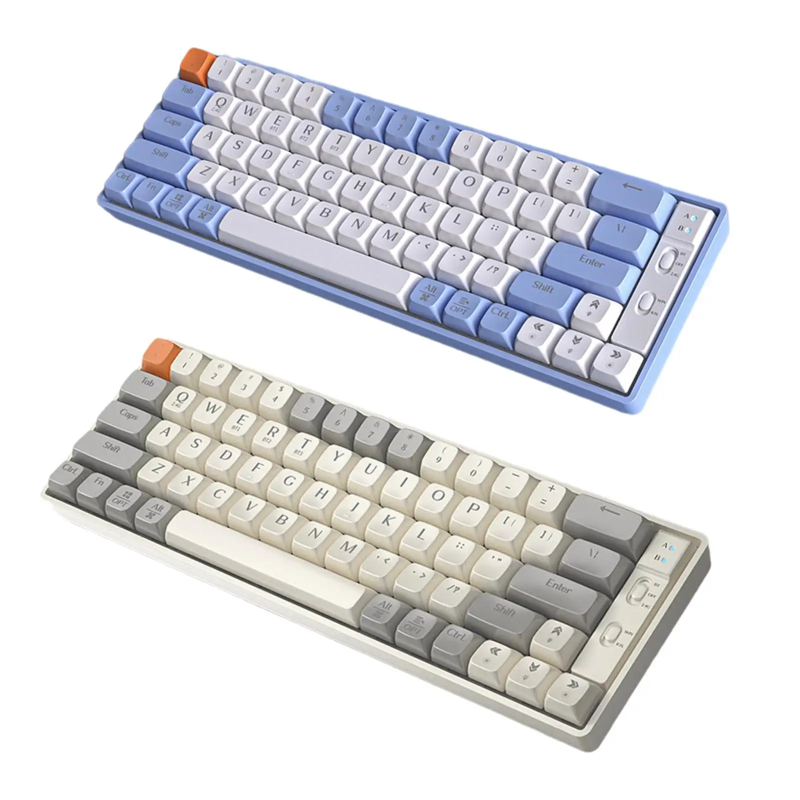 Tastiera da gioco a 65 tasti Tastiera meccanica multiuso leggera e robusta wireless sostituibile a caldo con retroilluminazione RGB 12x4x1,5 pollici