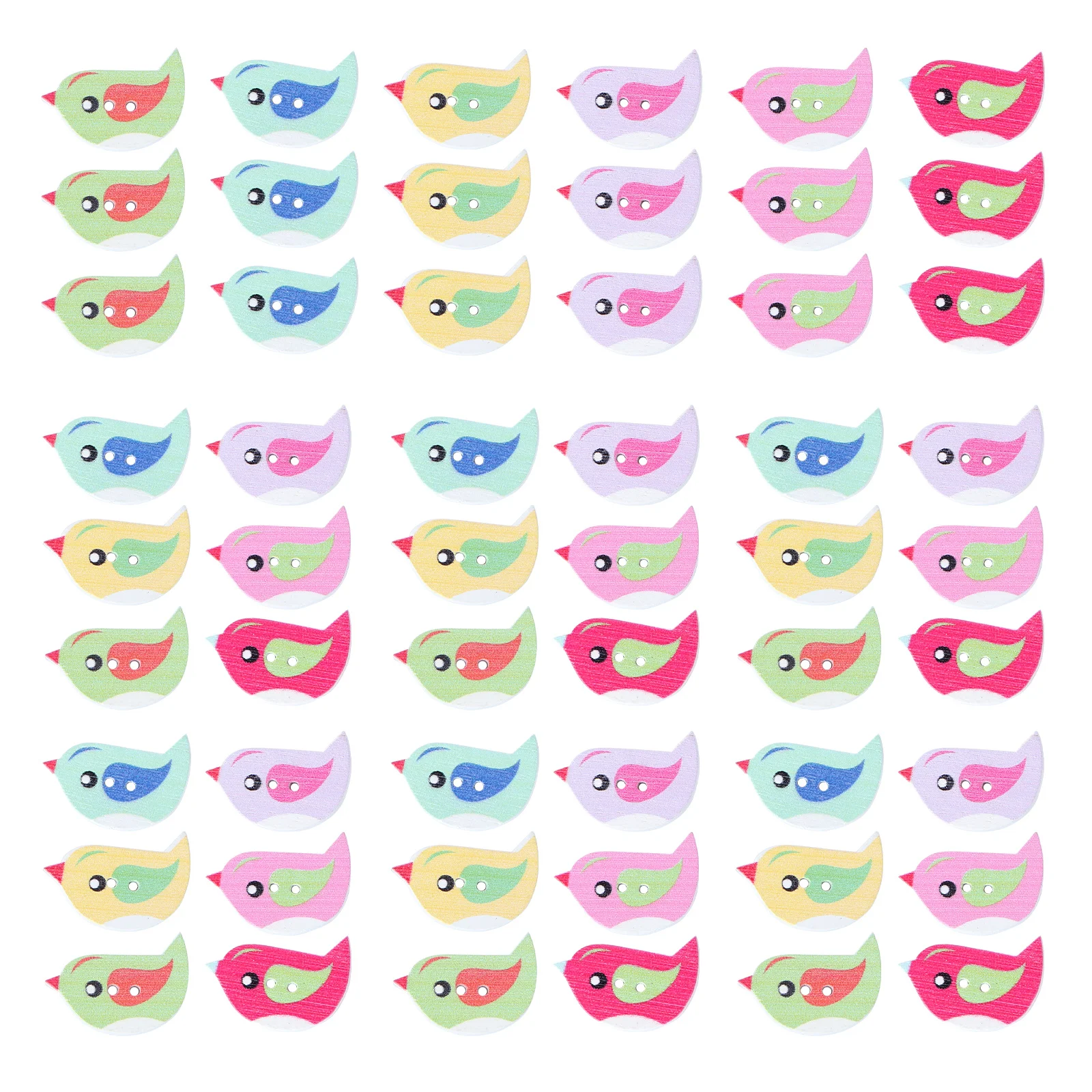 

50Pcs Wooden Buttons Lovely Bird Shape DIY Coat Button Set for Sweaters Jackets Overcoats Decorative Clothes Accessories