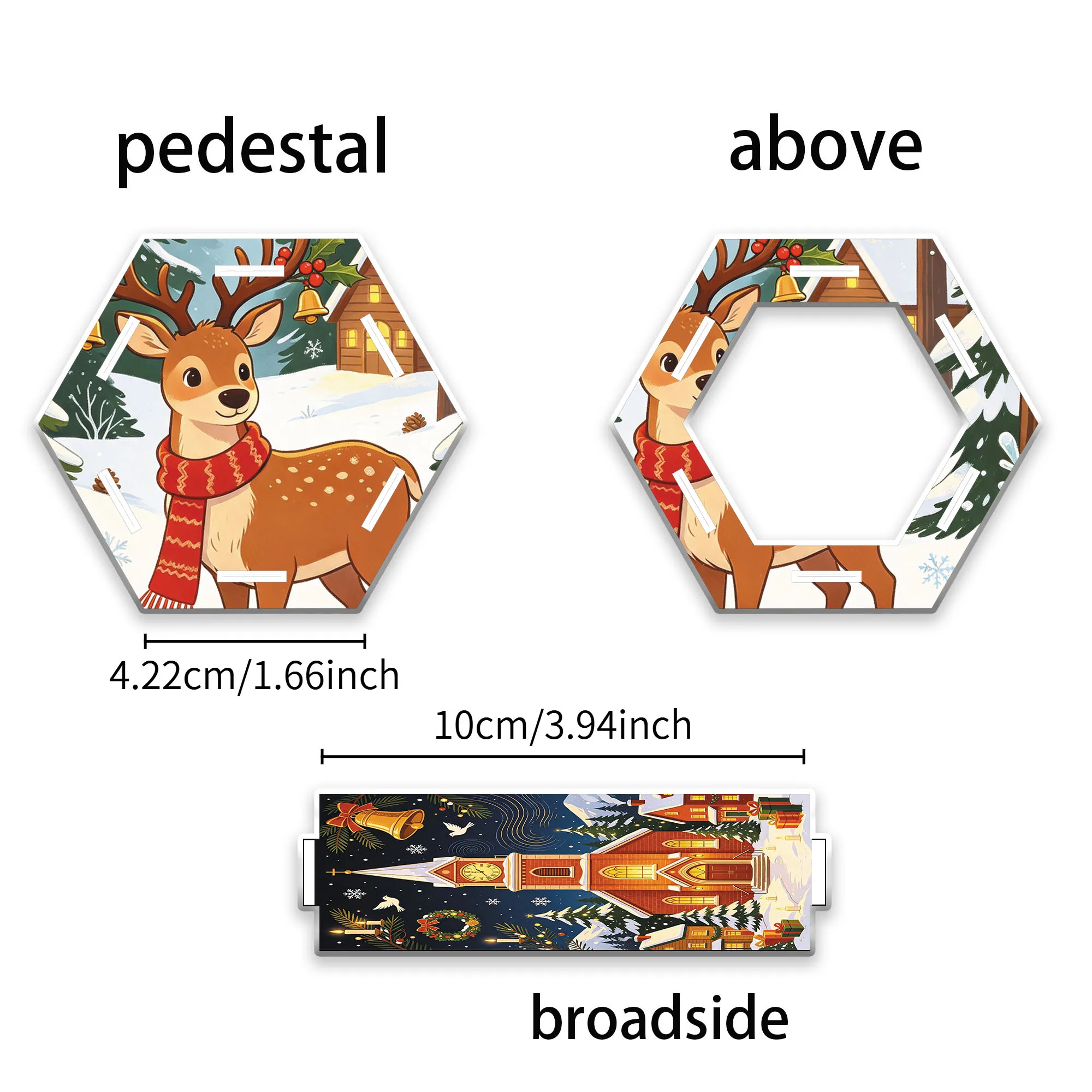 11pcs (1pc pen holder +10pcs random ballpoint pen) Christmas snow scene Acrylic pen holder color Acrylic storage pen holder