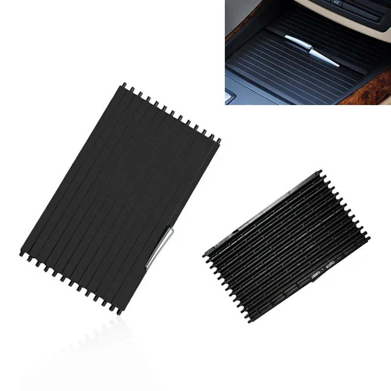 

Car Interior Water Cup Rack Cover Center Console Zipper Rolling Curtain For BMW X5 E70 X6 E71 Front & Rear