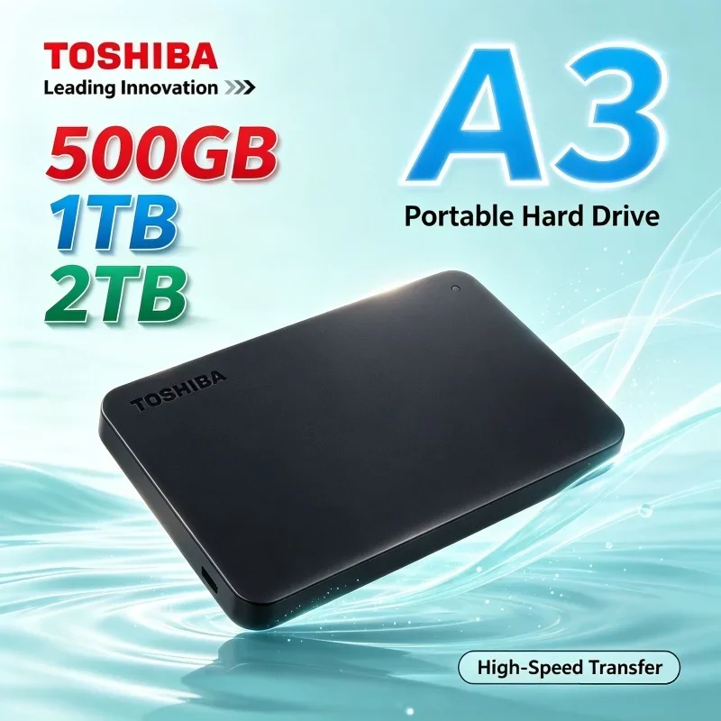 Toshiba A3 HDTB420XK3AA Canvio Basics Black External Hard Drive USB3.0 500GB 1TB 2TB Portable HDD For Desktop Notebook PC
