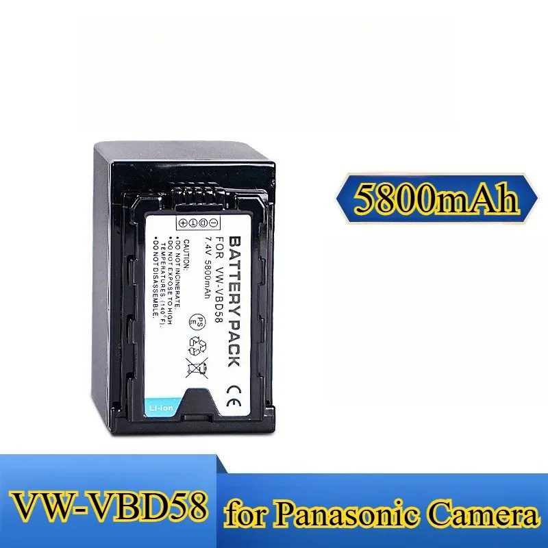 

Аккумулятор VW-VBD58 емкостью 5800 мАч для Panasonic AG-UX90 HC-X2000 EVA1 DVX200 высокой емкости для профессиональной видеокамеры AG-MDH2 AJ-PV100