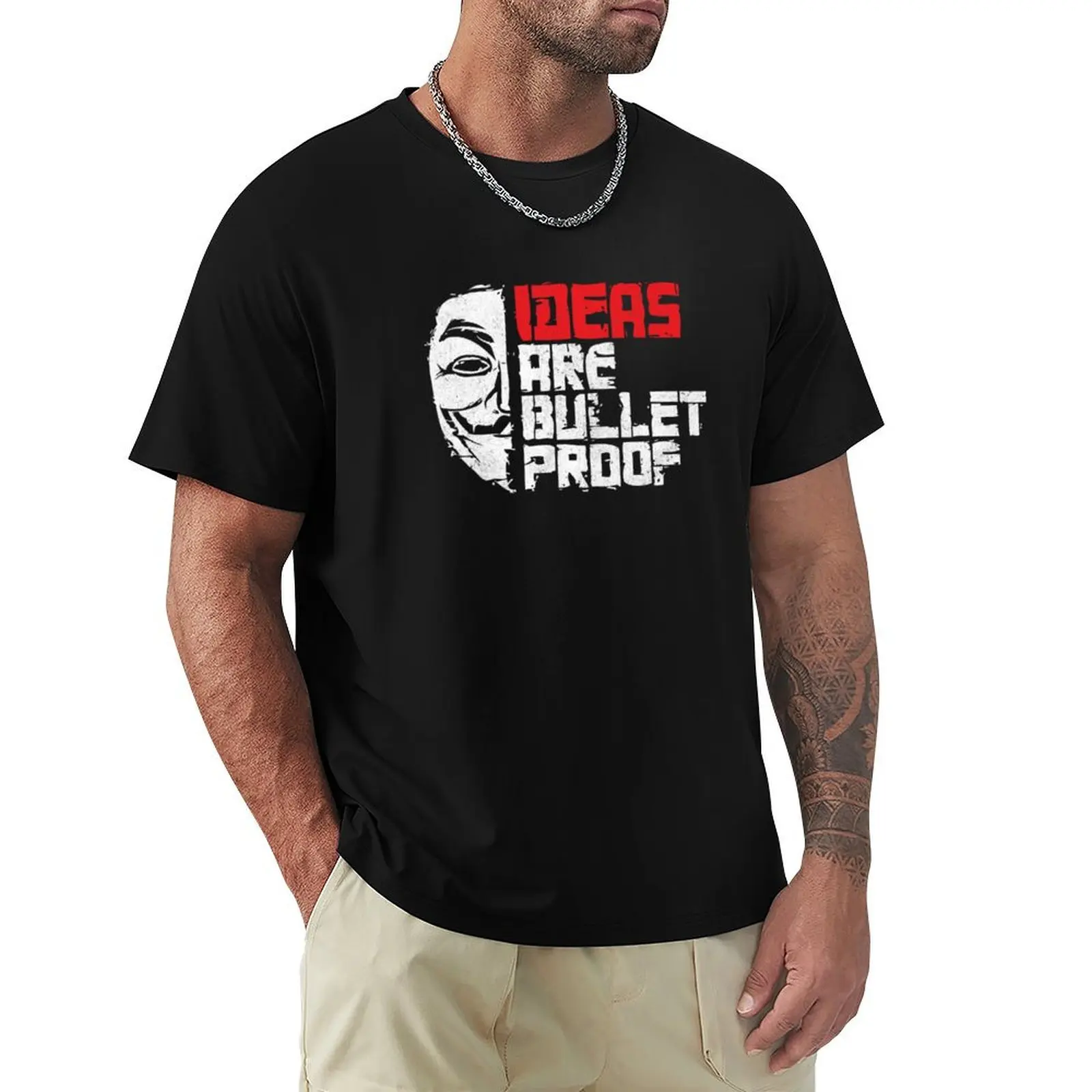 

IDEAS ARE BULLETPROOF T-Shirt T-Shirt summer shirt graphic shirts cotton t shirt men