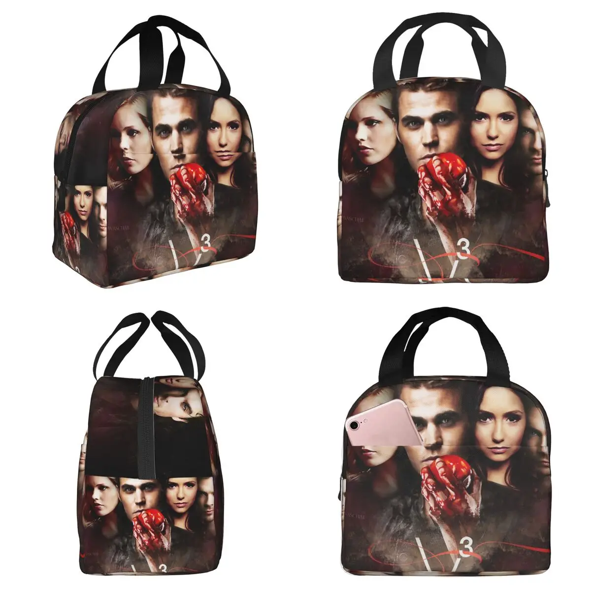 The Vampire Diaries Insulated Lunch Bag for Women Office Cooler Thermal Food Box Tote Portable Lunch Boxes Container