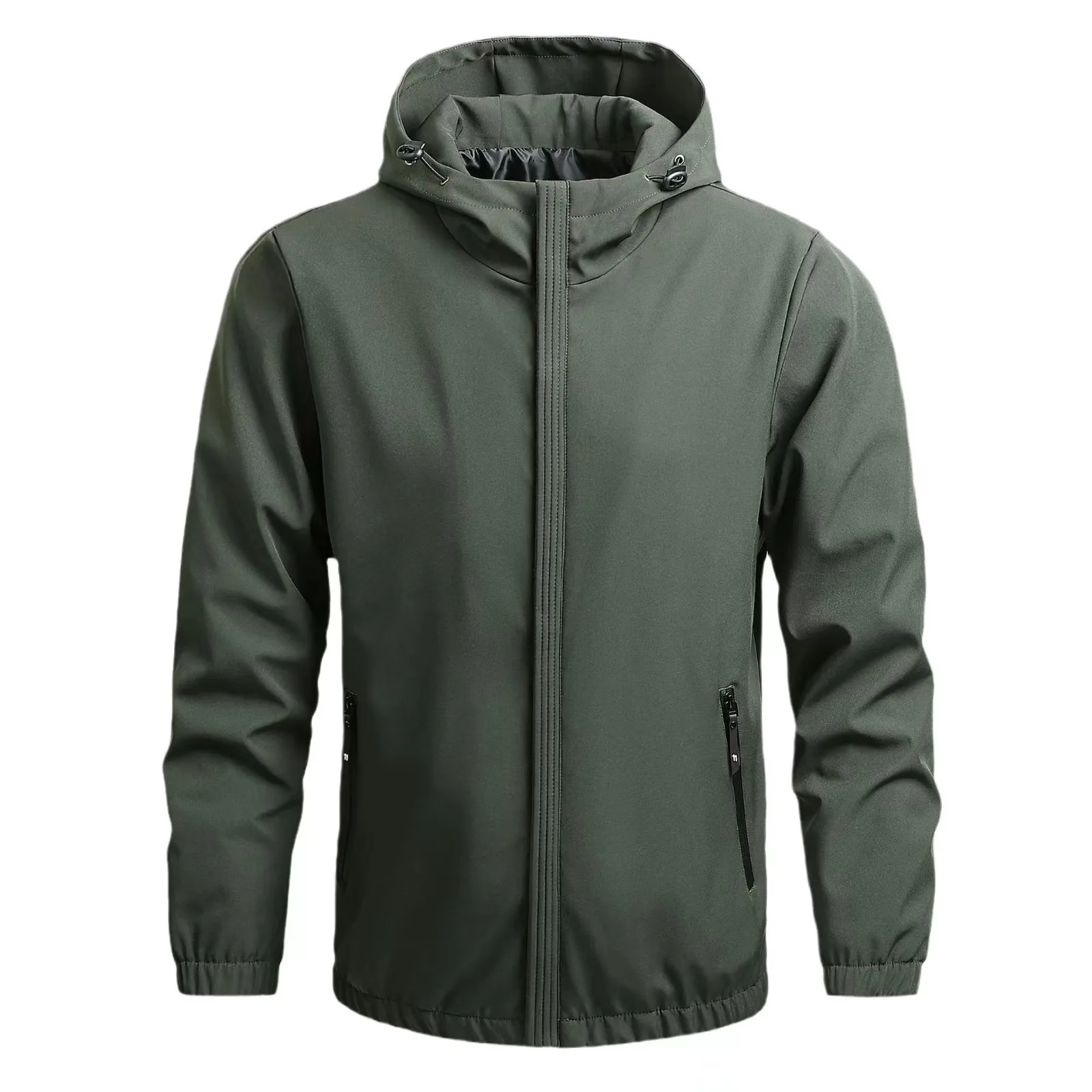 Chaqueta cortavientos para hombre, abrigo impermeable de Color sólido para exteriores, acampada, primavera, otoño, novedad