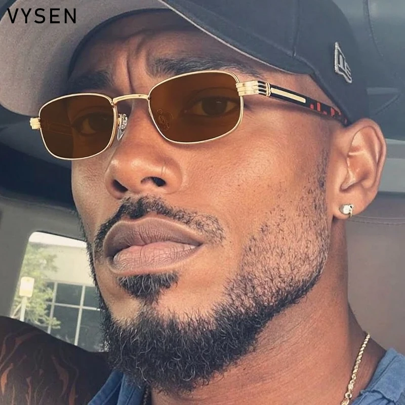 إطار صغير مربع فاسق النظارات الشمسية الرجال 2025 العلامة التجارية الفاخرة خمر مستطيل مكبرة للذكور في الهواء الطلق القيادة نظارات UV400 الظل #2