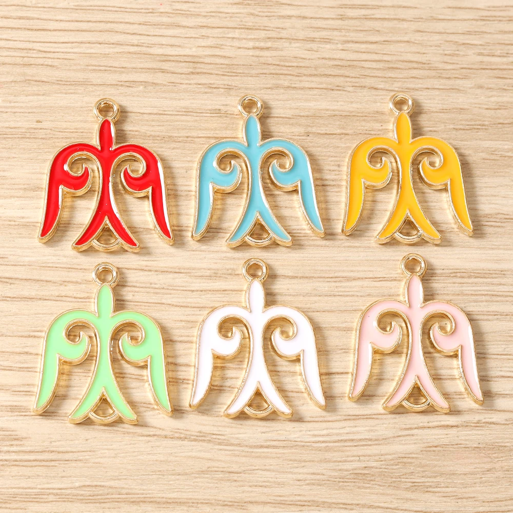 Tusember 20pcs 20*23mm Kawaii Enamel Cute Swallow Bird Totem Charms Pendants Jewelry Making Bracelet Necklace DIY Earrings Craft