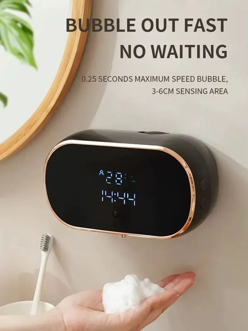 

New Automatic Foam Soap Dispensers For Bathroom Smart Washing Hand Machine With USB Charging Two Colors with ABS Material