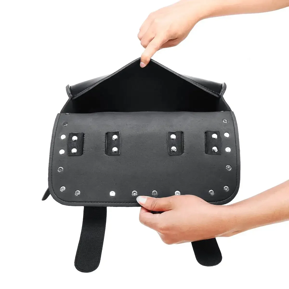 

Black Front Fork Motorcycle Tool Bag Handlebar Tail Barrel Storage Universal Saddlebag Roll Barrel Racing