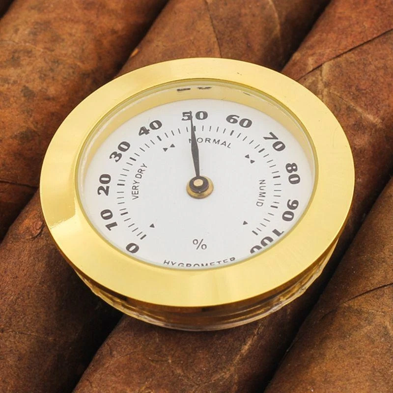  38mm Round Glass Analog Hygrometer For Humidors for Guitar Violin
