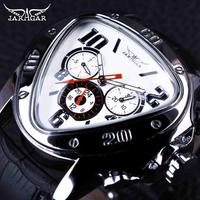 Jaragar Watch Men Fashion Sports Geometric Triangle Watches Leather Band Automatic Mechanical Wristwatches Men Montre Homme