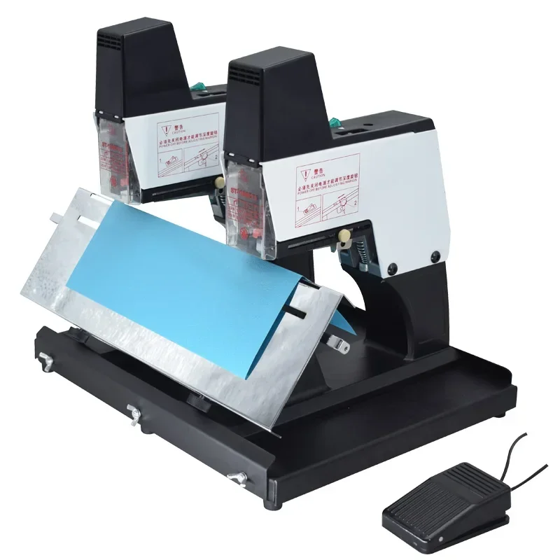 220V NEW ST105G Electric Stapler Double Head Flat Stitching Saddle Stitcher A3 Center Seam Stapler Binding Machine