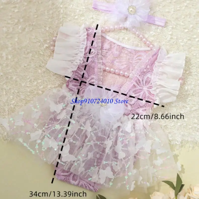 77HD الوليد فتاة صور استوديو الدعامة لينة تول فستان مطاطا زهرة الفرقة التصوير الفوتوغرافي مجموعة #6