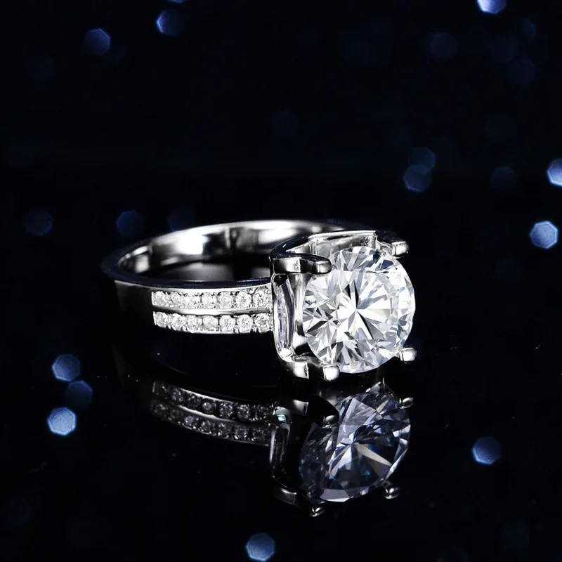 Imagem -05 - Anel de Prata Esterlina Feminino Moissanite Jóias com Diamantes Faixas de Casamento de Luxo Conjuntos de Noivas Anel de Coquetel mm 3ct Joycejelly-s925