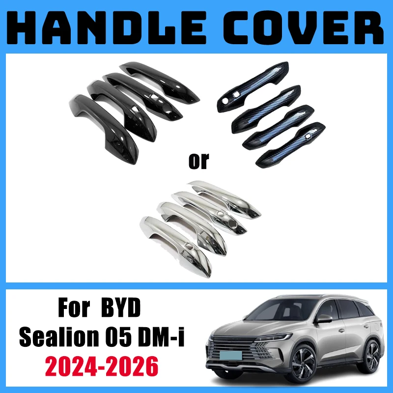 

LHD Car Exterior Door Handle For BYD Sealion 05 DM-i 2024 2025 2026 Ourside Handle Cover Stickers Anti-scratch Cars Accessories