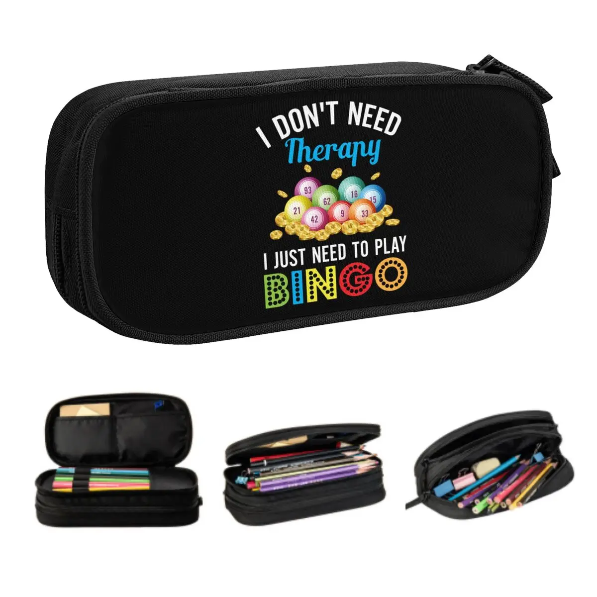 Custom Hot Game Bingo School Pencil Cases Girl Boy Large Capacity Pencil Bag Pouch Students Stationery