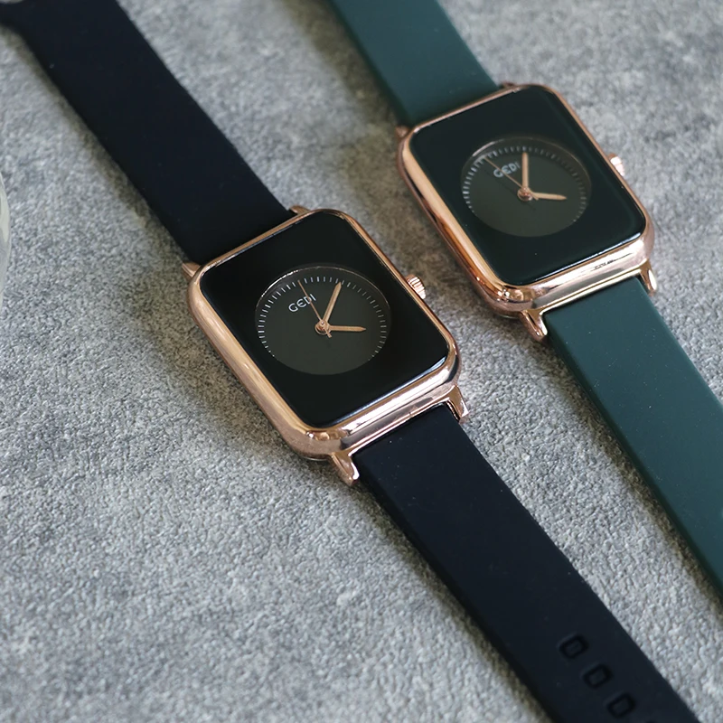 ساعات نسائية بسيطة ومتعددة الاستخدامات وساعات مستطيلة رائعة مع أشرطة جلدية اختيار عالي من الساعات والإكسسوارات النسائية. #3