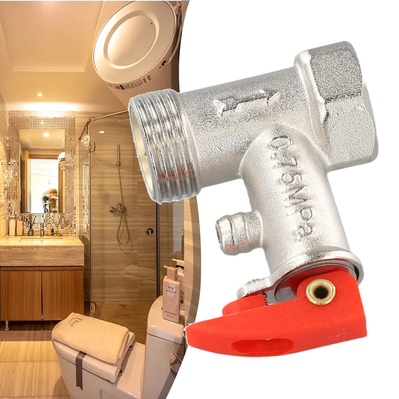 Brass G1/2 Thread Pressure Relief Valve for Electric Water Heater Systems DN15 Port 0.7 MPa Pressure Release Performance