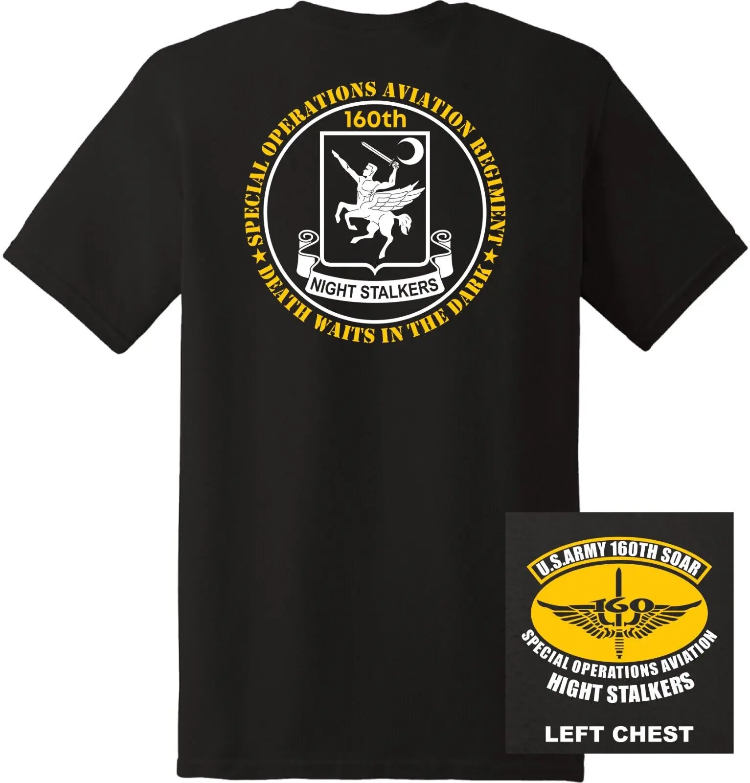 US Army 160th SOAR Night Stalker T-Shirt 100% Cotton O-Neck Short Sleeve Summer Casual Mens T-shirt Streetwear