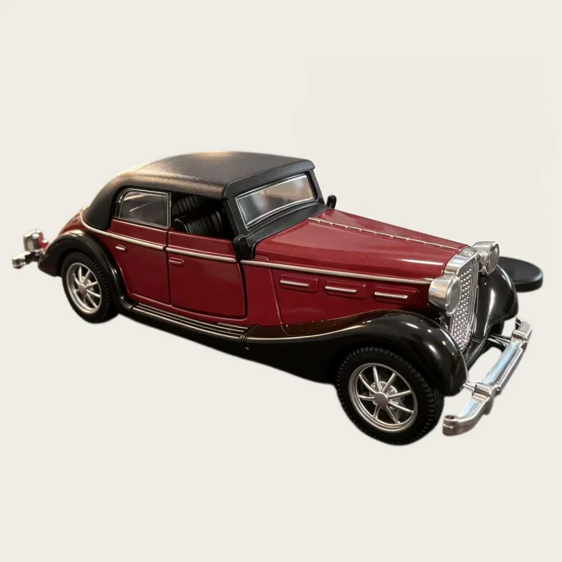 1/36 Retro Classic Car Model, Pull Back Metal Vehicle, Removable Doors, Retro Simulation Car desktop Collectible Decoration image 2