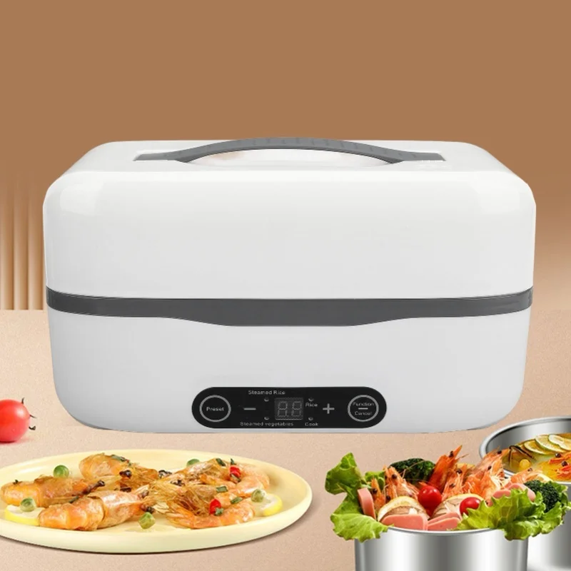 Electric Heated Lunch Box Intelligent Reservation Steaming Portable Stainless Steel Individual Inner Heating Lunch Box For Home