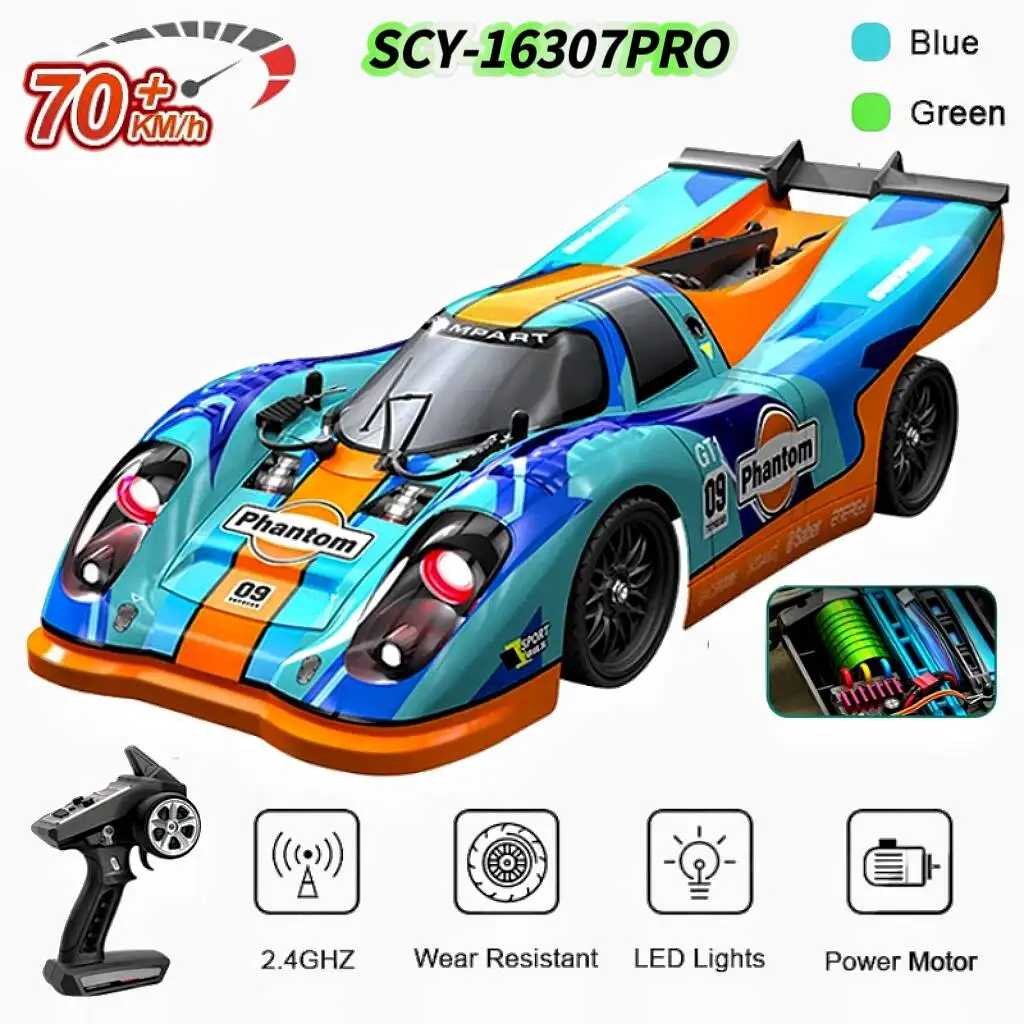 

16307PRO 1:16 70 км/ч Бесщеточный автомобиль с дистанционным управлением Высокоскоростной гоночный автомобиль для дрифта Полноприводный внедорожник Игрушка для мальчиков в подарок