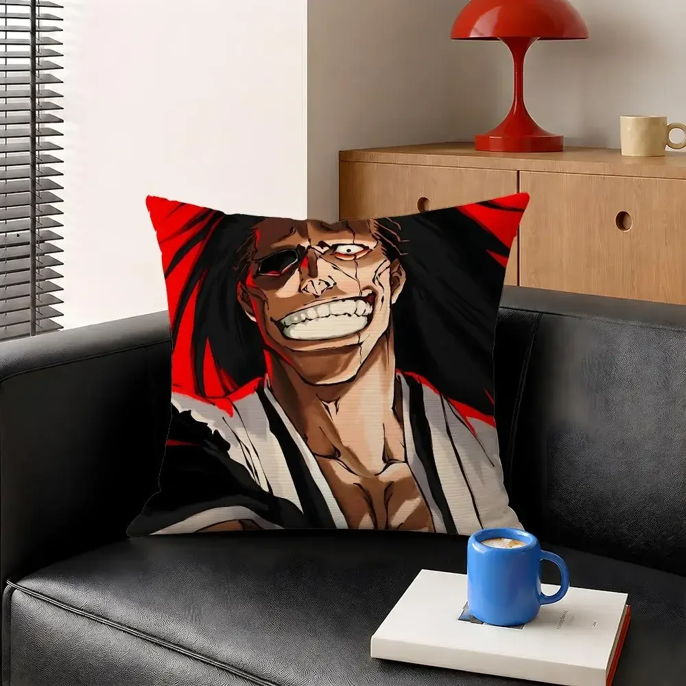 Anime Kenpachi Zaraki Bleach Gotei 13 Cushion Cover Decorative Pillowcase Soft Short Plush Cozy Durable Sofa HomeDecor Items