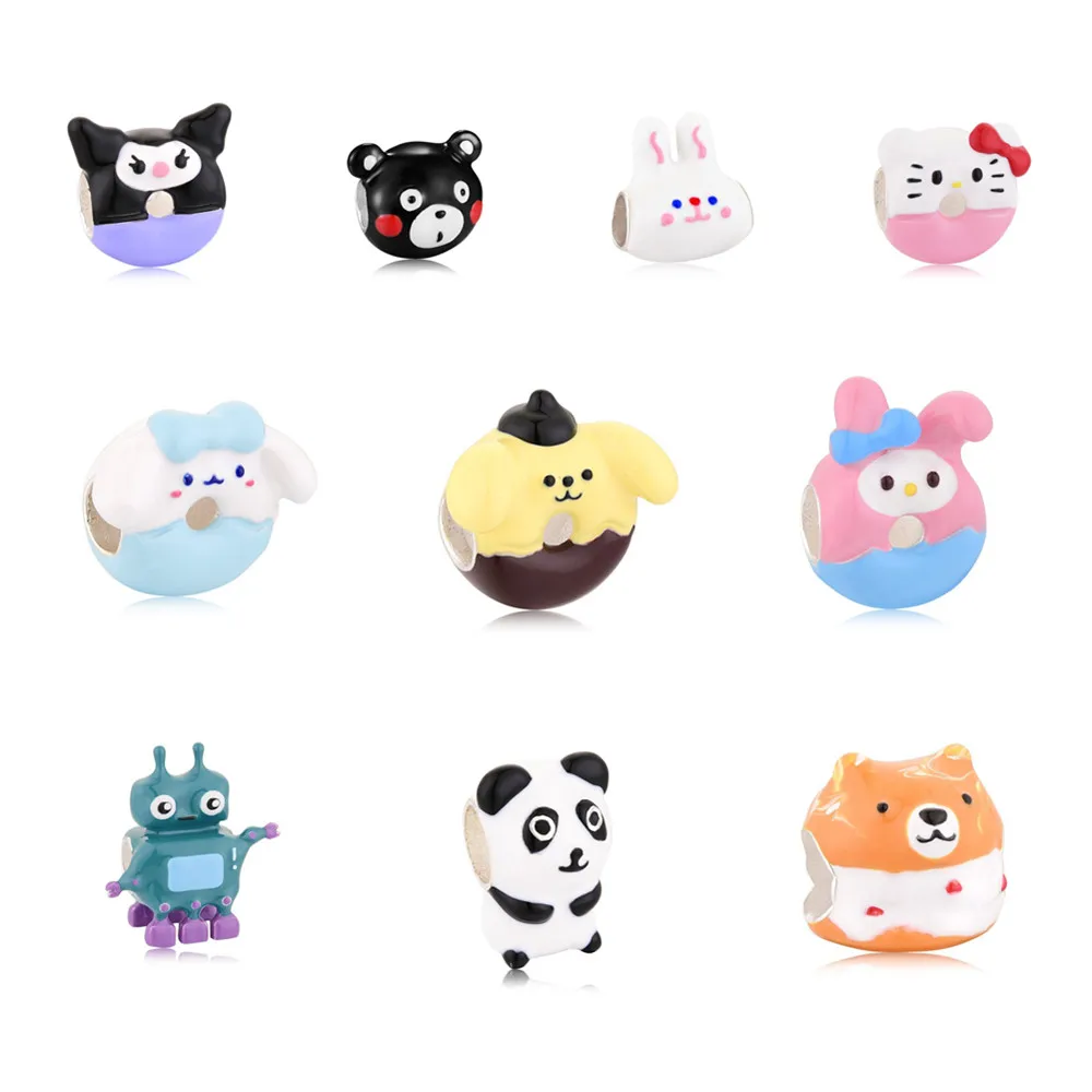 New Miniso Fashion Sanrio Charm Beads Suitable for Original Women's Bracelets Jewelry Accessories Gifts