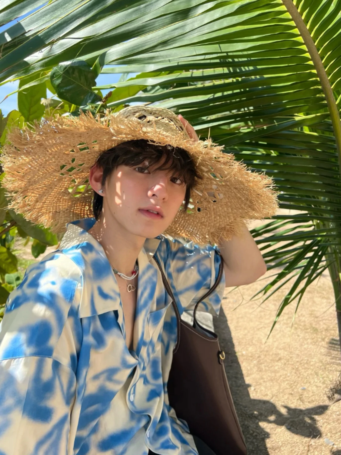 Summer Floral Beach Vacation Short Sleeve Loose Casual Shirt Unisex Lightweight Sun Protection Stripe Pattern American Style