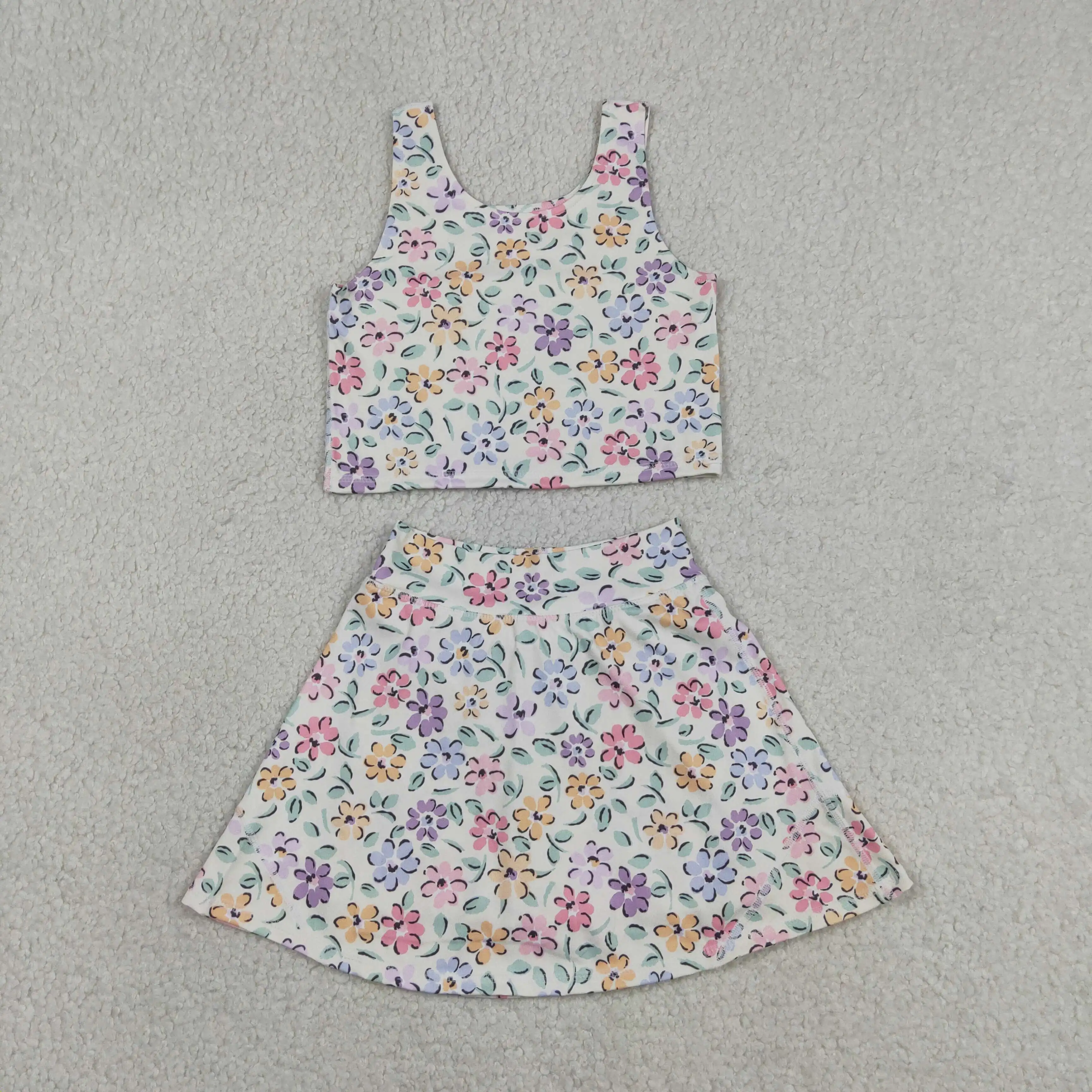 卸売ベビーガールヨガアクティブフローラル服幼児用シャツスカー - Baby Yoga Clothing のレビューと価格