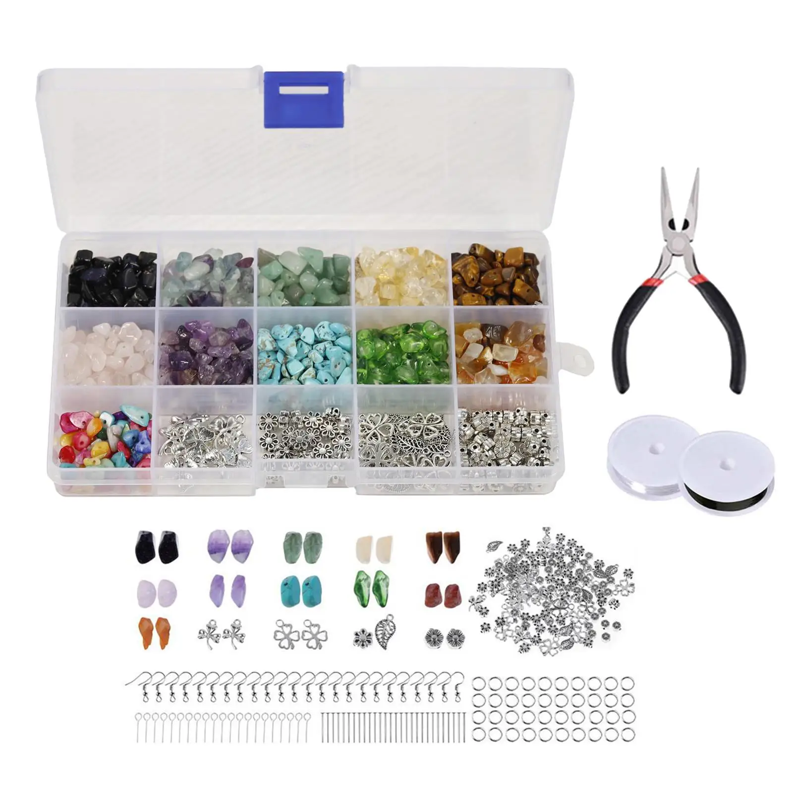 933Pcs Irregular Chips Beads Kit for Crafts Jewelry Necklace Making