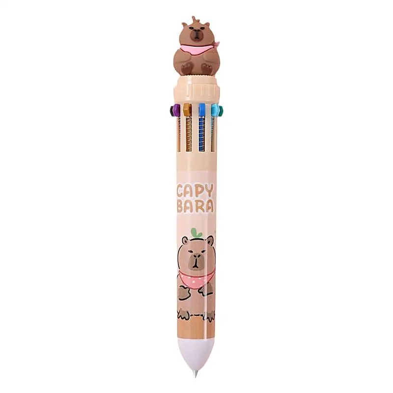 capybara Ballpoint Pens - Ideal School Supplies and Writing Tools for Kids with 10 Colors and Multiple Uses