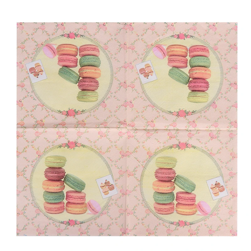 New Macaron Colorful Printing Paper Napkins Napkins Dessert Store Wedding Party Butterfly Bone Bart Paper 20 Sheets Wet and Dry