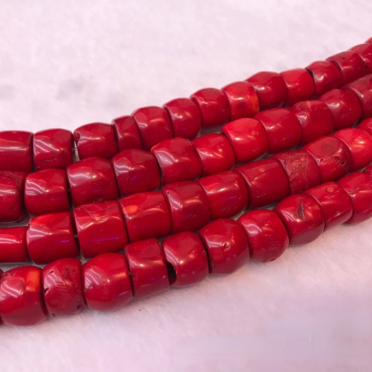 about 8-16mm Red Coral Large Bucket Spacer Loose Beads DIY for Necklace Accessories Natural Stone Women Jewelry Making Design