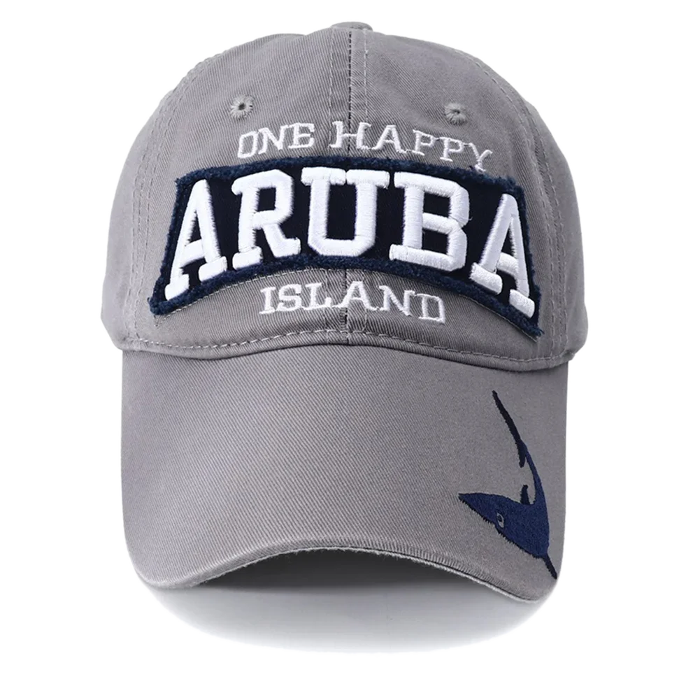New Fashion ARUBA Shark Embroidery Baseball Cap Snapback Hat Adjustable Hip Hop Sun Visor Hats for Women Men Gorras