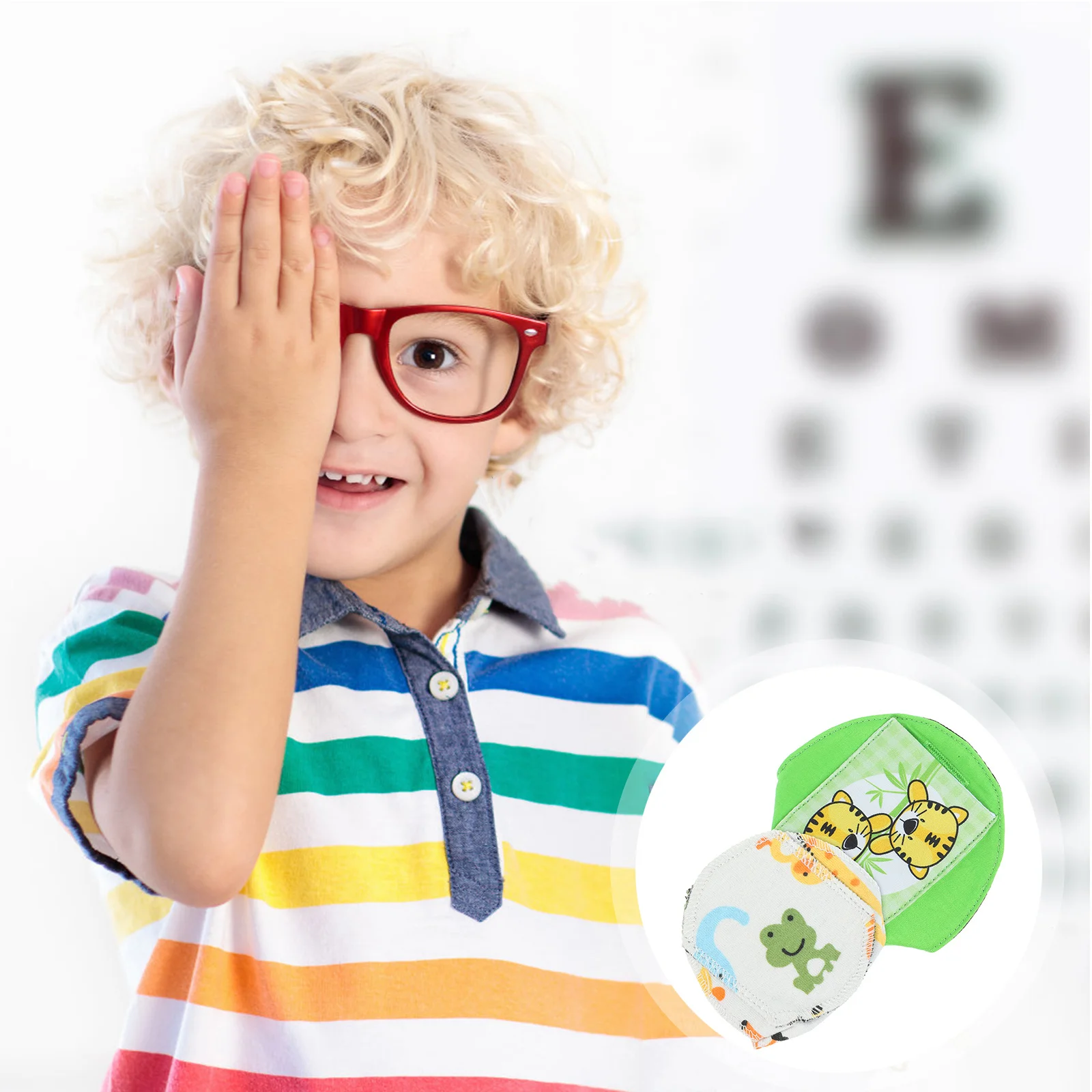 

2 шт. мягких повязок для глаз для реабилитации амблиопии, легкие дышащие тканевые повязки для глаз с милым мультяшным рисунком