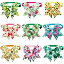 50/100Pcs Summer Style Dog Bows Flamingo Fruit Cat Dog Bowties Tropical Puppy Pet Grooming Bows Dog Collar Bows Tie For Spring