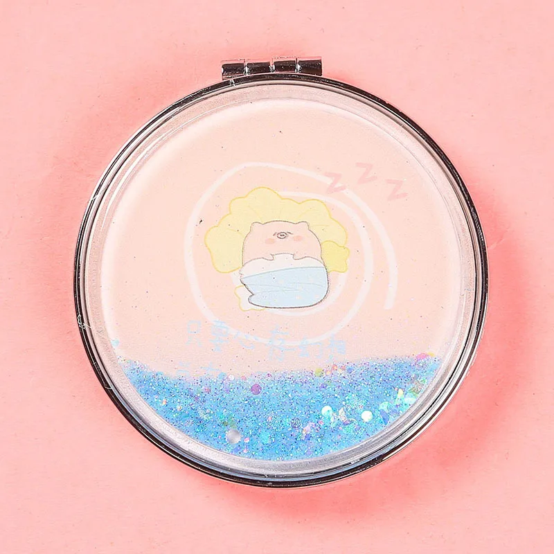 CX270 Quicksand Makeup Mirror Cute Pocket Mirror Makeup Vanity Portable Foldable Vanity Mirror Hand Mirror Compact Mirrors