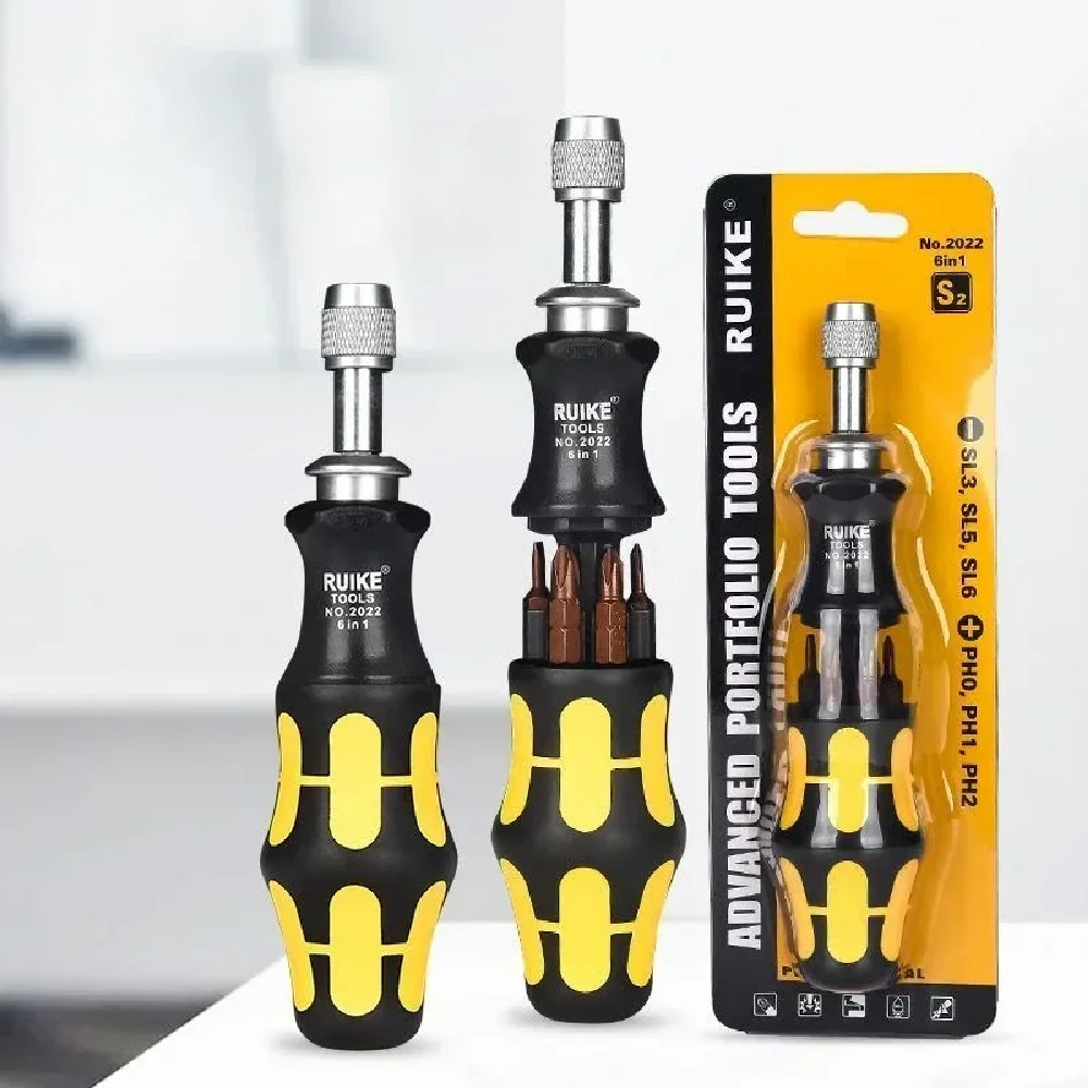 Portable Multi Functional Ratchet Screwdriver Set Telescopic Drill Bit Cross Shaped Screwdriver Ultra Short Screwdriver