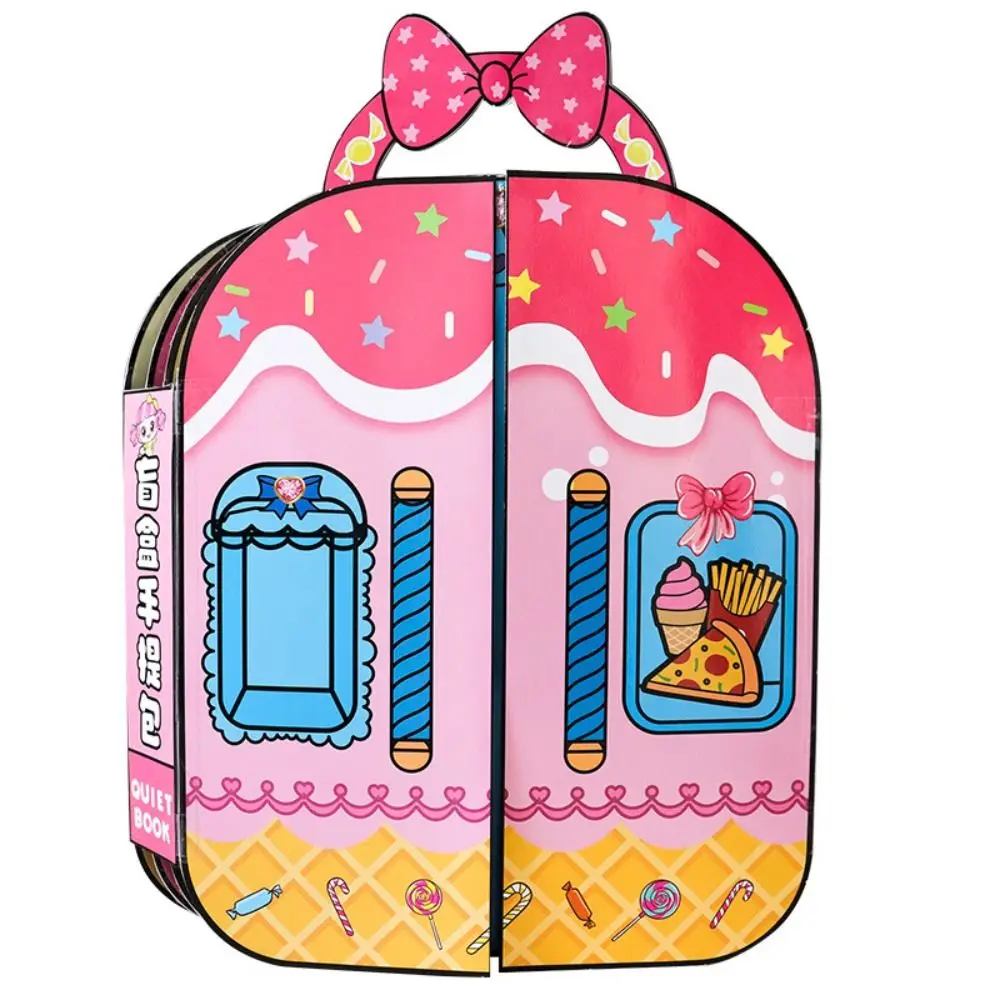 Cute Style 3D Nail Shop Quiet Book Interactive Creative DIY Dress Up Montessori Craft Sticker Games Quiet Book Children Play