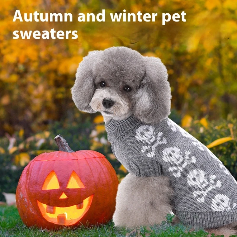 

Pet Christmas Halloween Sweater Puppy Sweater Dog Knitted Sweater Pullover Hat Clothing