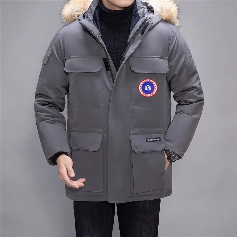 Chaqueta de plumón de pato de invierno para hombre y mujer, Parka informal de gran tamaño con plumas de pato blanco canadiense, estilo pareja