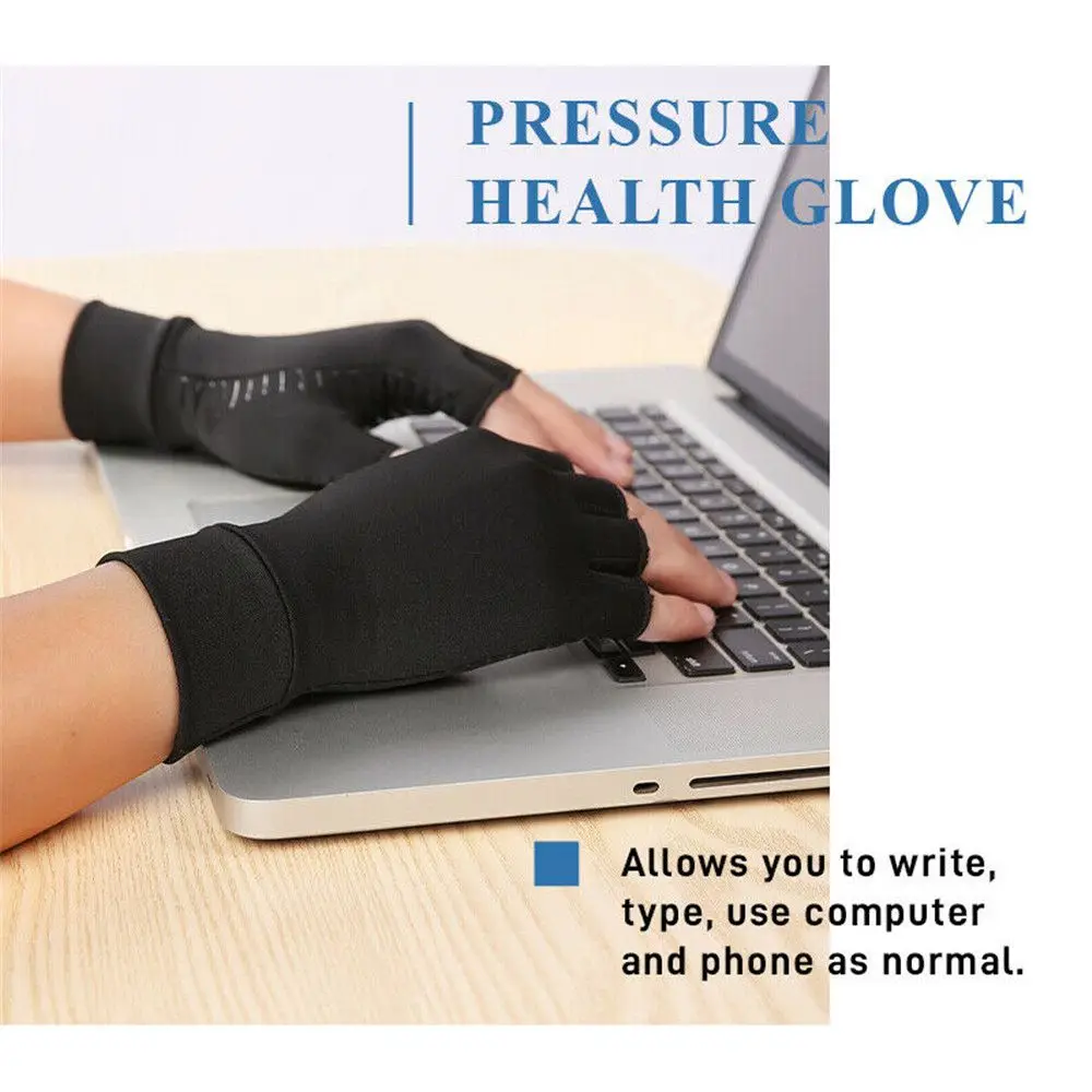 Hand Wrist Brace Finger Pain Relief Gloves Support Compression Copper Arthritis Gloves