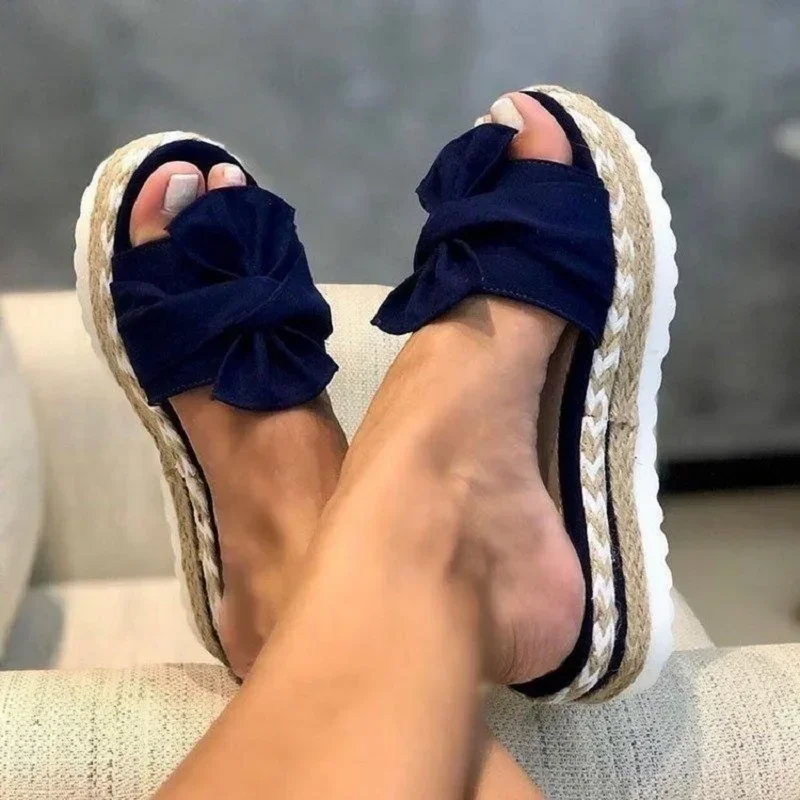 Sandalias de tacón con cuñas para Mujer, zapatos de plataforma, zapatillas de verano, elegantes