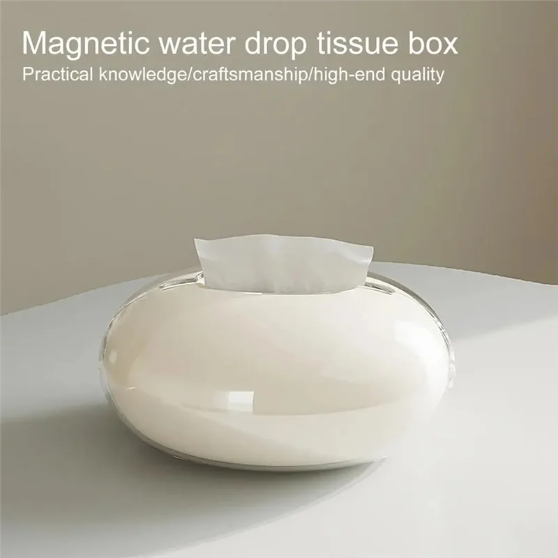 Tissue Holder Magnetic Suction Tissue Storage Box Tissue Holder Tissue Cover For Bathroom Vanity Countertop Bedroom Desk-[Qahk]