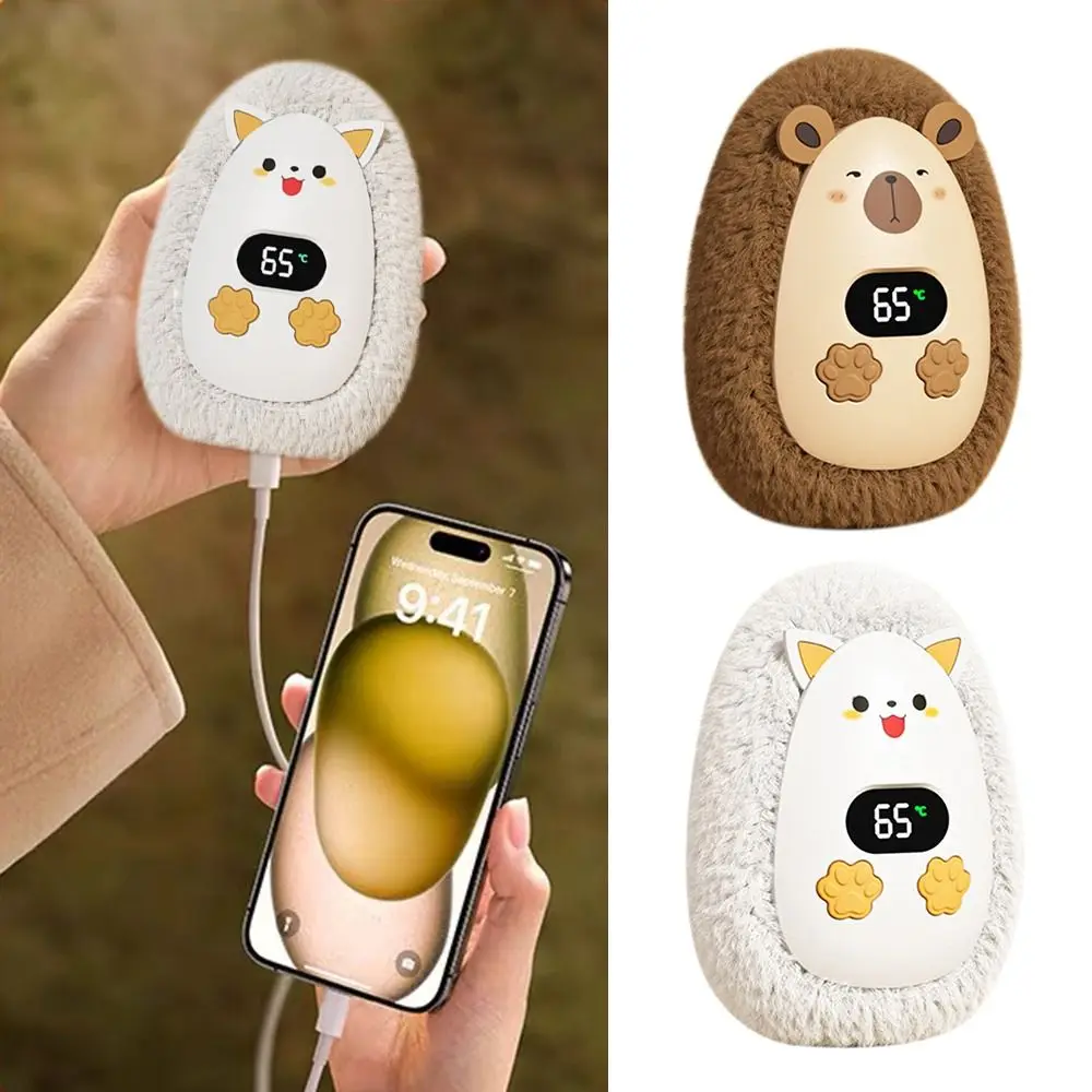 Multifunction Cartoon Capybara Hand Warmer 3 Heating Modes USB Rechargeable Power Bank Winter Warm Pocket Heater Outdoor