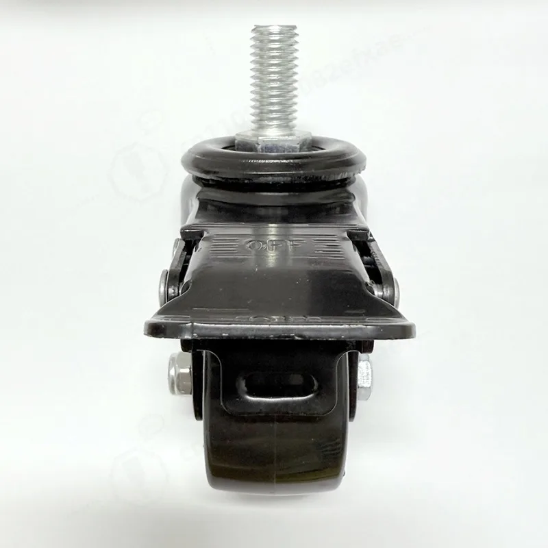 Black 2.5 Inch Stem Swivel Caster Wheel with Brake PU Stem Casters for Green Mountain Pellet Grill Outdoor Courtyard BBQ