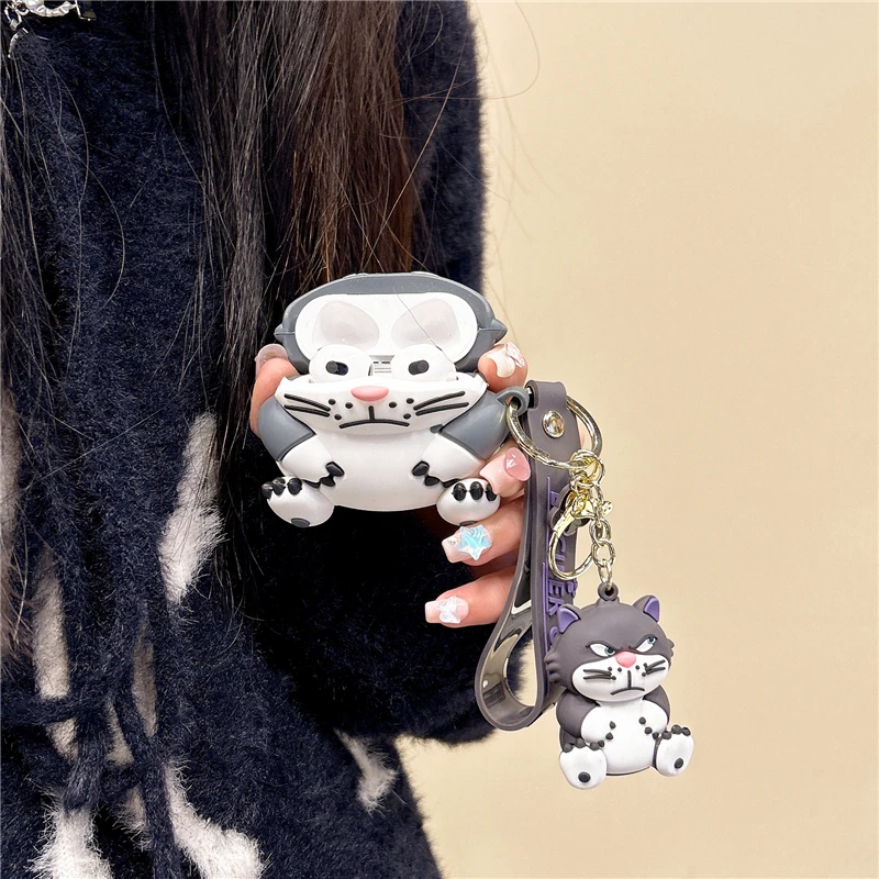 Cartoon Cinderella Cat Pendant for AirPods 1 2 3 Pro 2 Case IPhone Earphone Accessories Air Pod Silica Gel Stereoscopic Cover