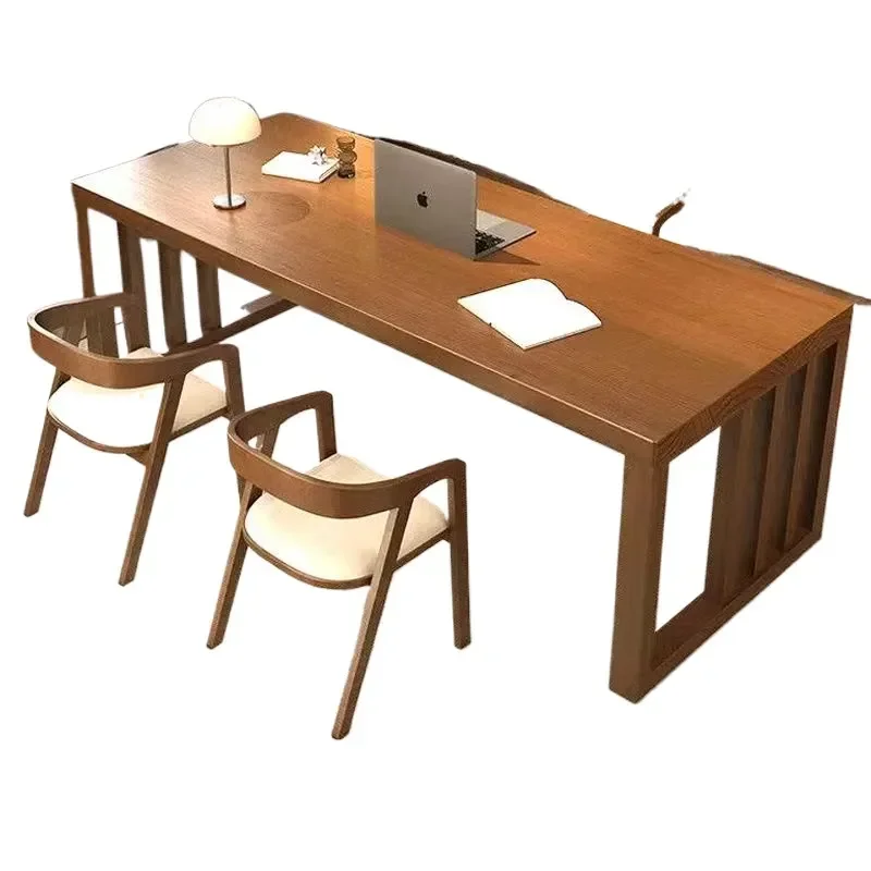 Solid Wood Study Desk Light Luxury Modern Living Room Large Long Desk Home Office Calligraphy