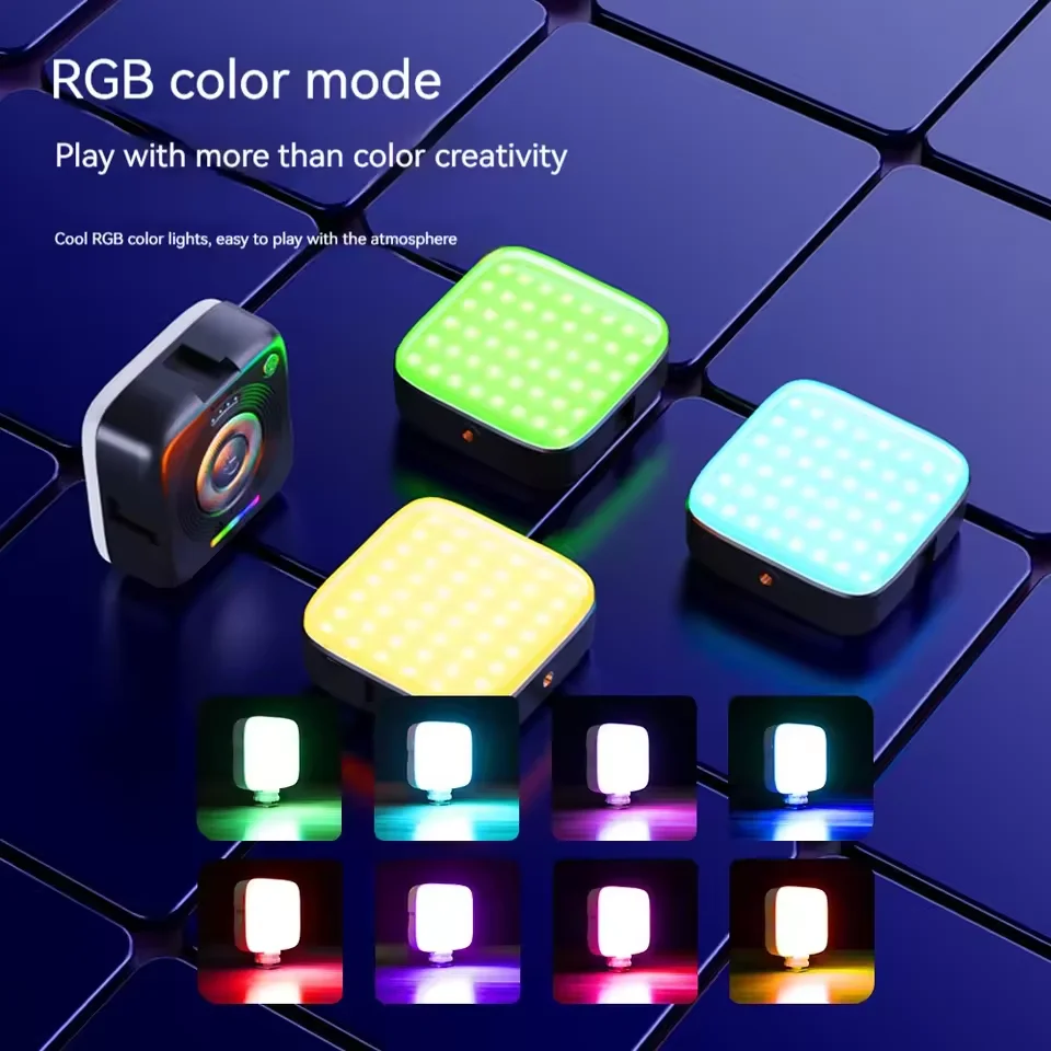 ZK30 Magnetic RGB Fill Light Portable Mobile Phone Holder Photography Pocket Light Live Broadcast SLR Selfie Vlog Photography